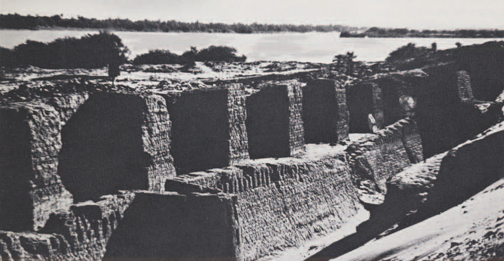 Brick walls of an ancient fort along the Nile.