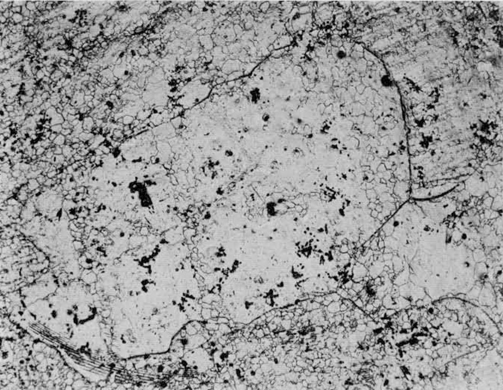 Photomicrograph of tin ingot.