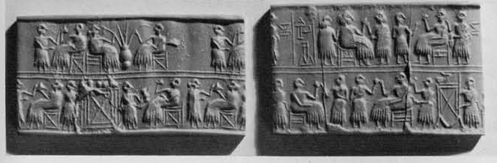 Two impressions of cylinder seals.
