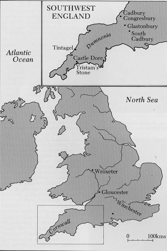 Map of the British Isles and Southwest England.
