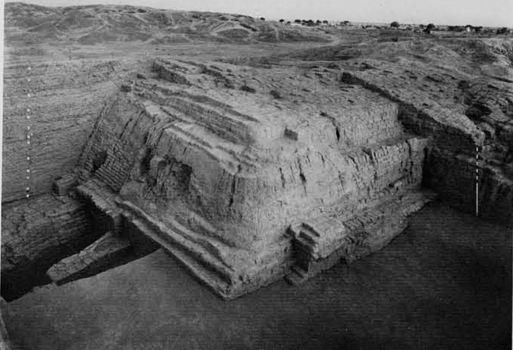 Excavated brick pyramid.