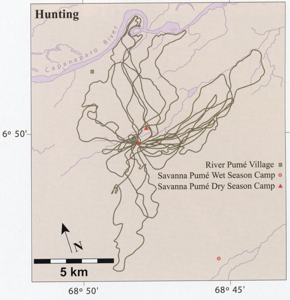 Map of hunting routes.