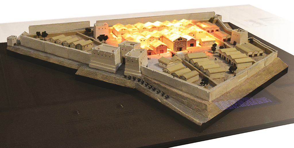 Gordion Citadel model with lights turned on.