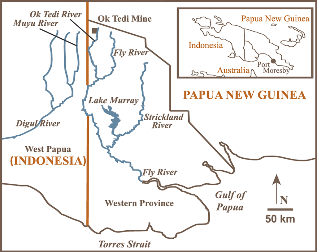 Map of New Guinea.
