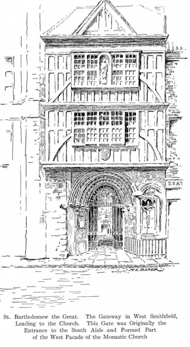 Drawing of the gateway in West Smithfield