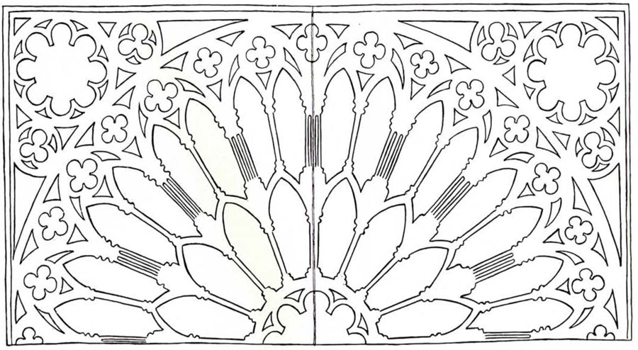Number 1, half size, in the design of the rose window