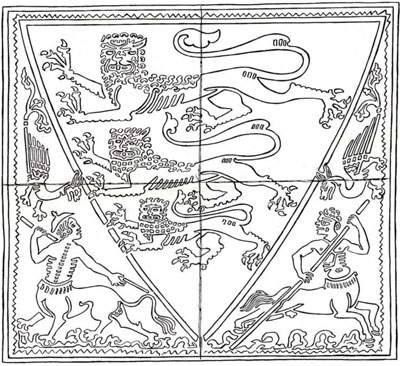 Number 2, 3/13 size, showing the arms of Henry III