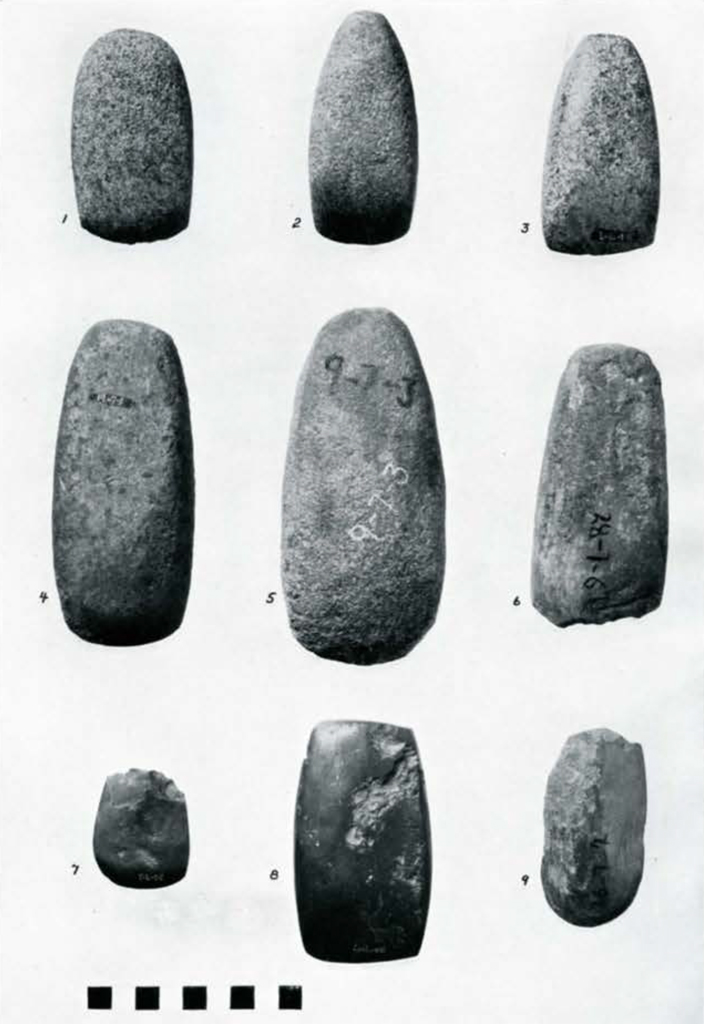 Nine rounded stones