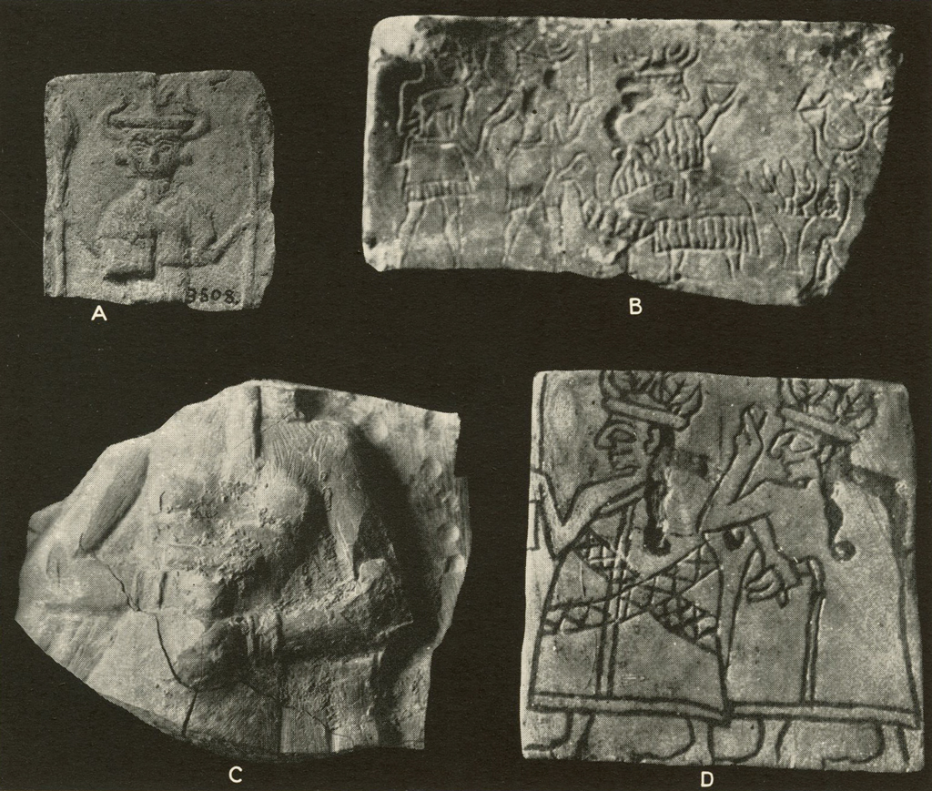 Four small pieces of plaques or reliefs