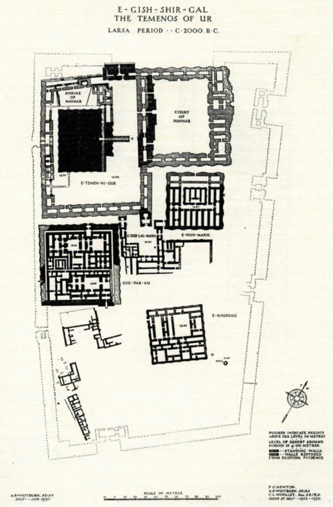 E-Gish-Shir-Gal, the Temenos of Ur, Larsa Period drawn plan