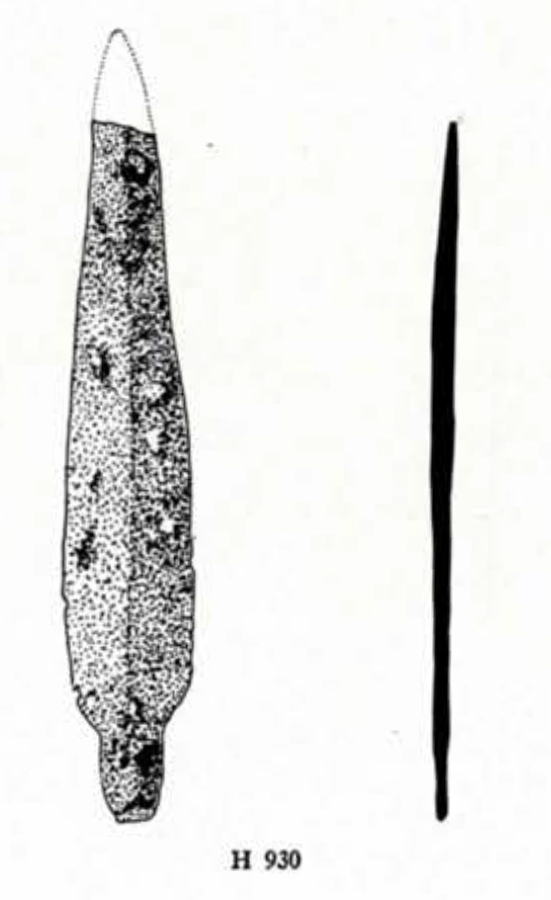 drawing of a dagger with tip missing