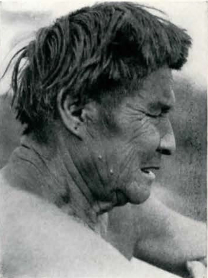 Profile of an elderly man