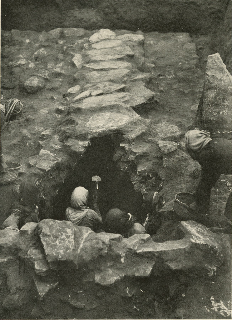 A tomb being excavated