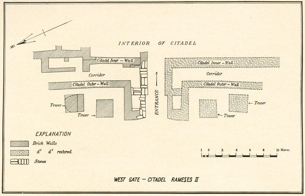 Drawing of the plan of the west gate of the citadel
