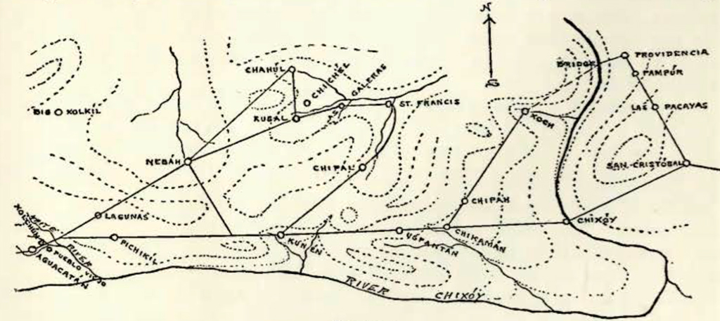 Drawing of area around the River Chixoy