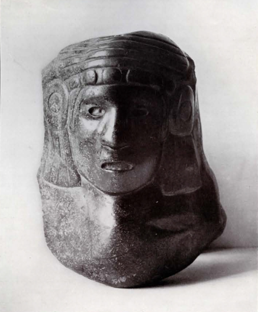 Stone sculpture of a goddess head