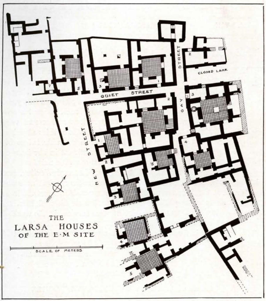 The Larsa House of the E M Site, drawn plan